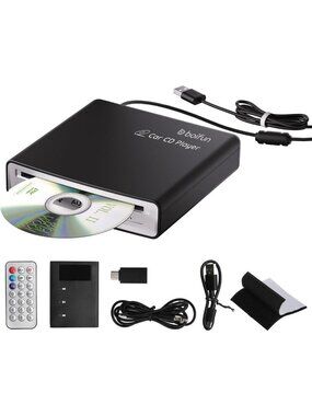 Portable CD Player for Car - USB Plug & Play, Anti-Skip, Compact Design